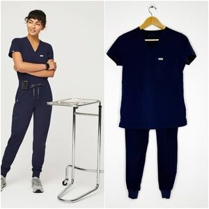 FIGS Women’s Technical Collection Scrub Set Catarina Top Zamora Jogger Pants XXS
